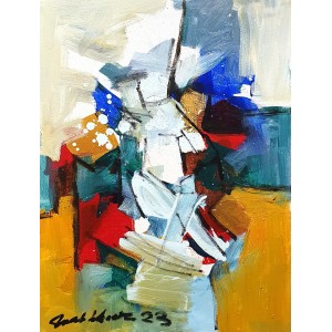 Mashkoor Raza, 12 x 16 Inch, Oil on Canvas, Abstracts Painting, AC-MR-669